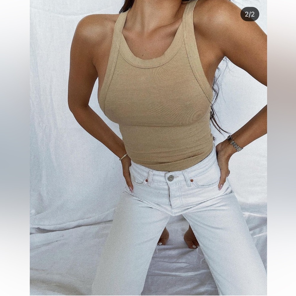 Nude Criss Cross Tank Top Size:Small and Large